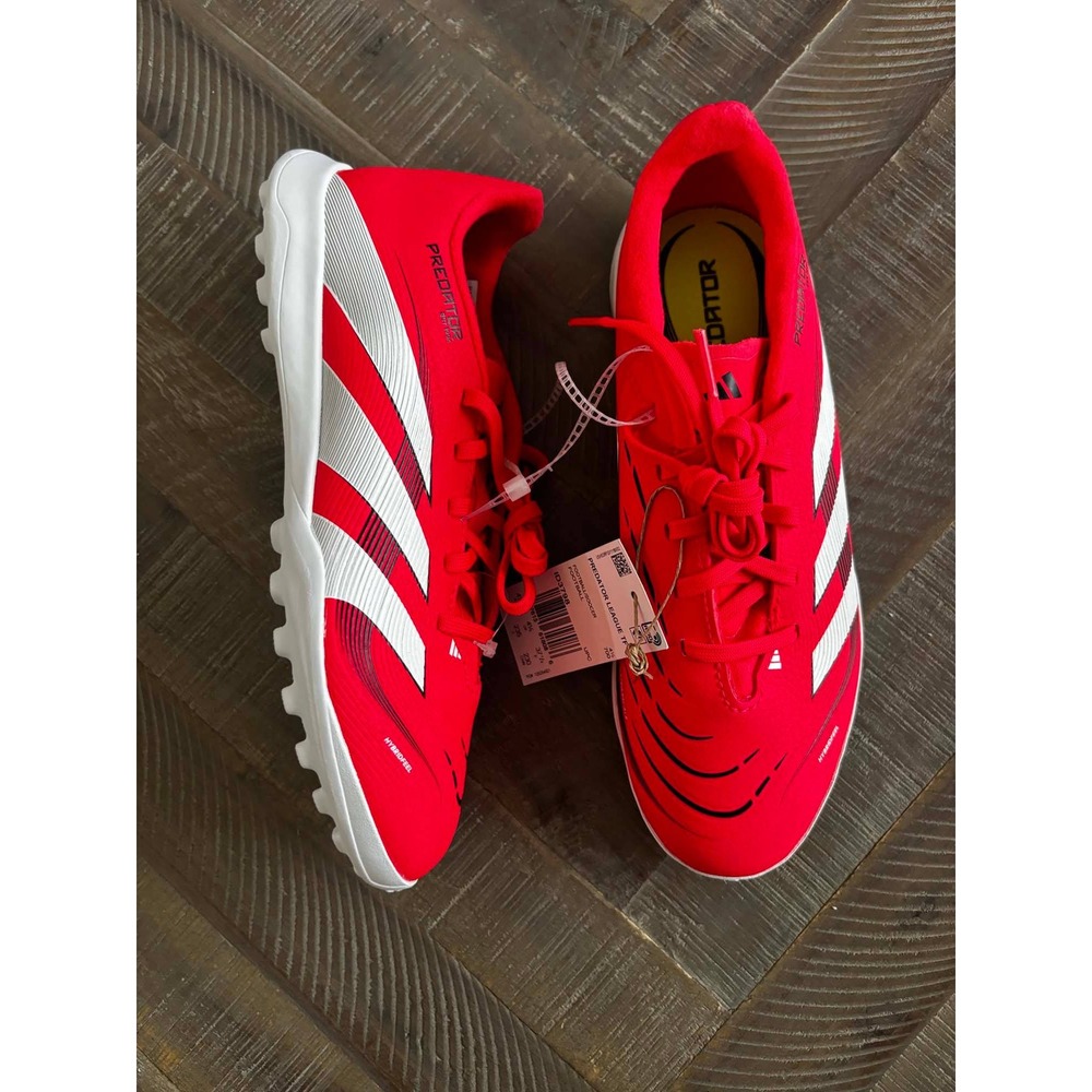 adidas Predator League Turf Cleats Lucid Red Cloud White Core Black Mens Size 5
